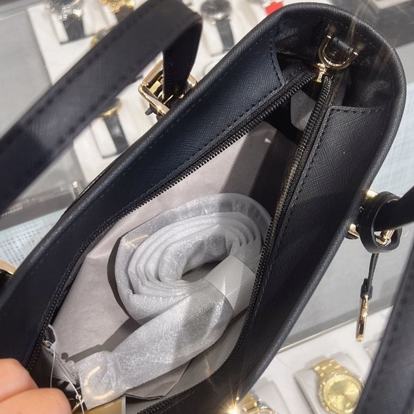 Michael Kors XS Carry All Jet Set Travel Womens Tote (BLACK SIG/GOLD) - Picture 5 of 5